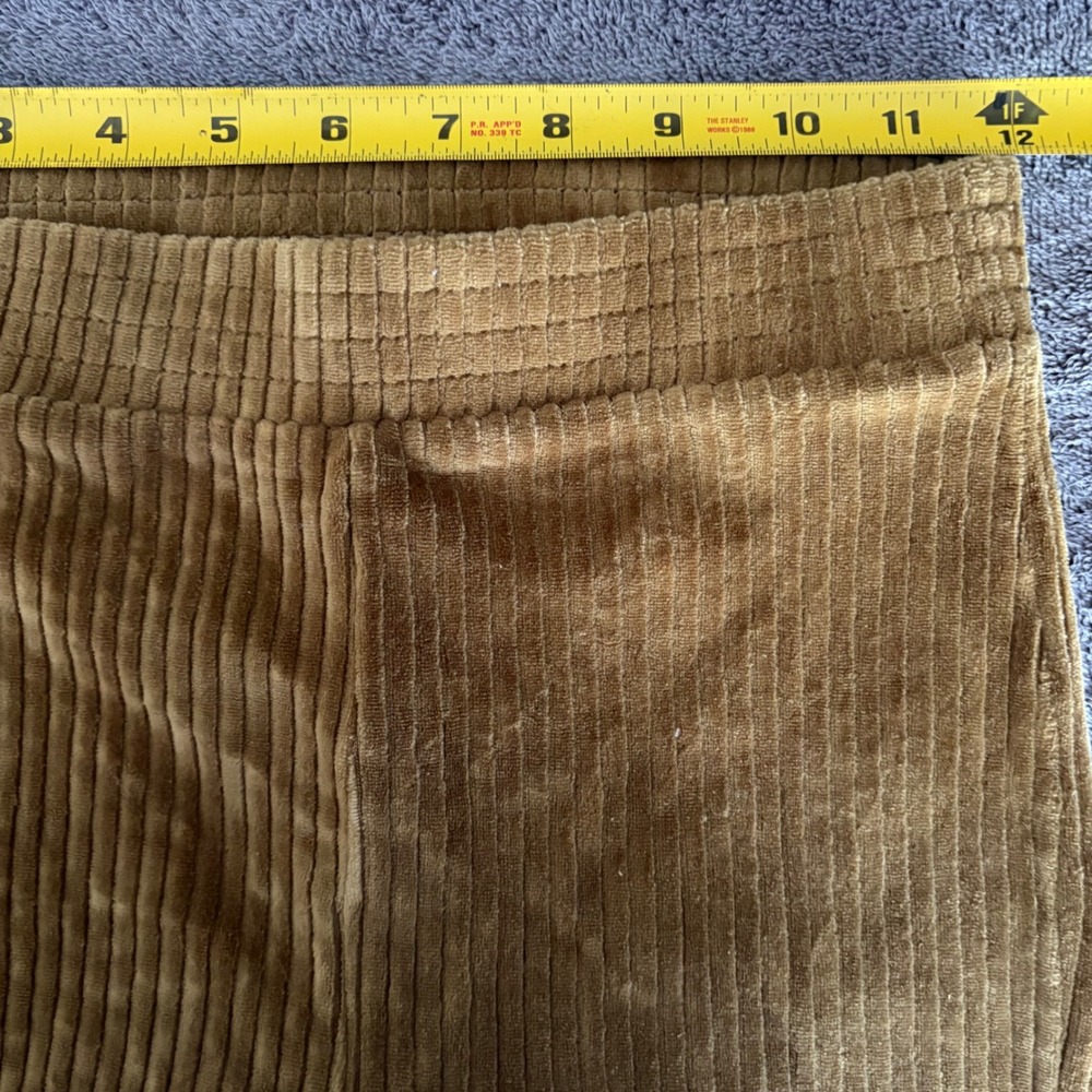 Aerie Groove-On Rib Velour Flare Pant XS Brown High Waisted Ribbed Leggings - Picture 5 of 8